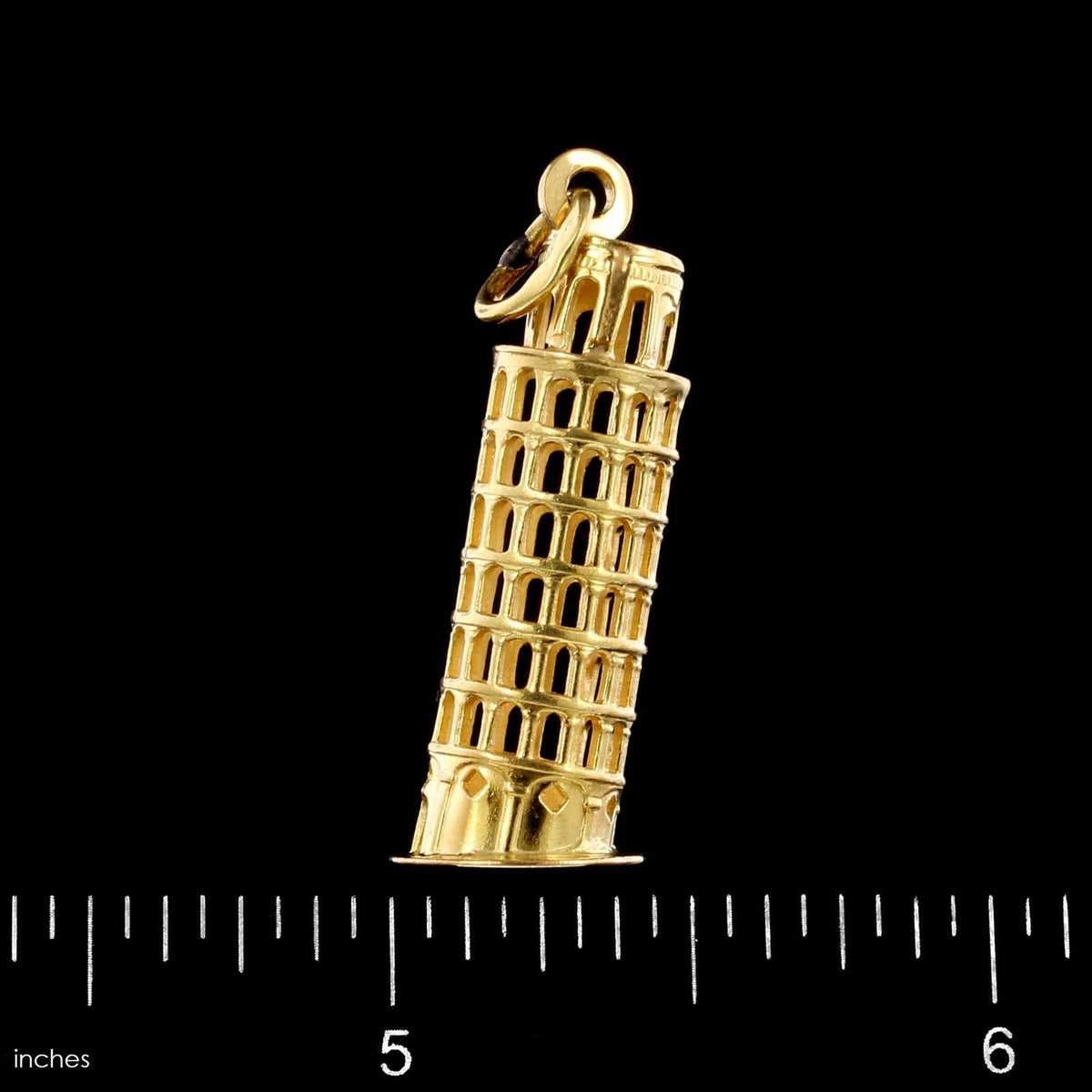 18K Yellow Gold Estate Leaning Tower of Pisa Charm