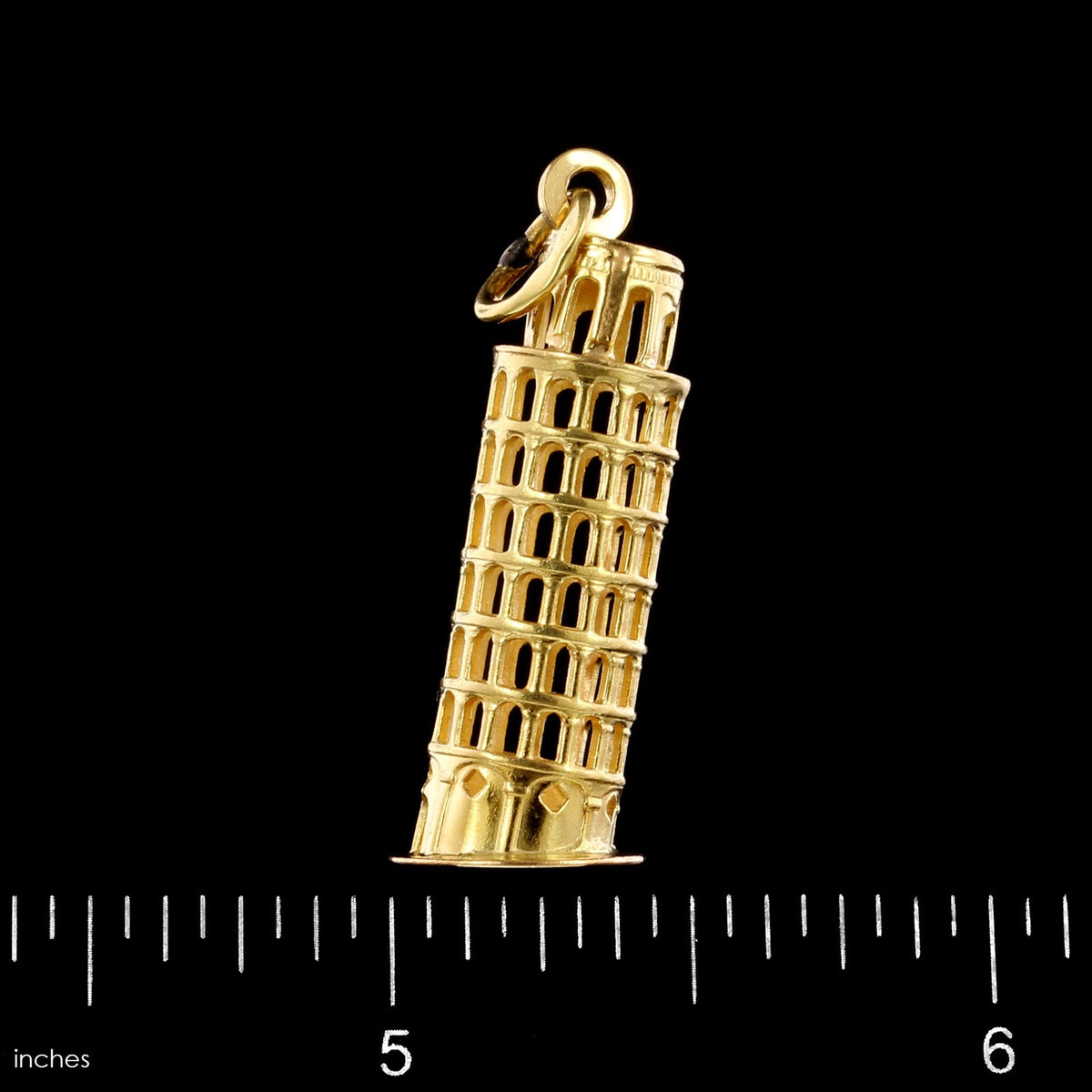18K Yellow Gold Estate Leaning Tower of Pisa Charm