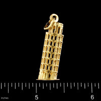 18K Yellow Gold Estate Leaning Tower of Pisa Charm