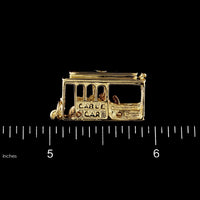 14K Yellow Gold Estate Cable Car Charm