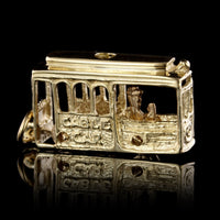 14K Yellow Gold Estate Cable Car Charm