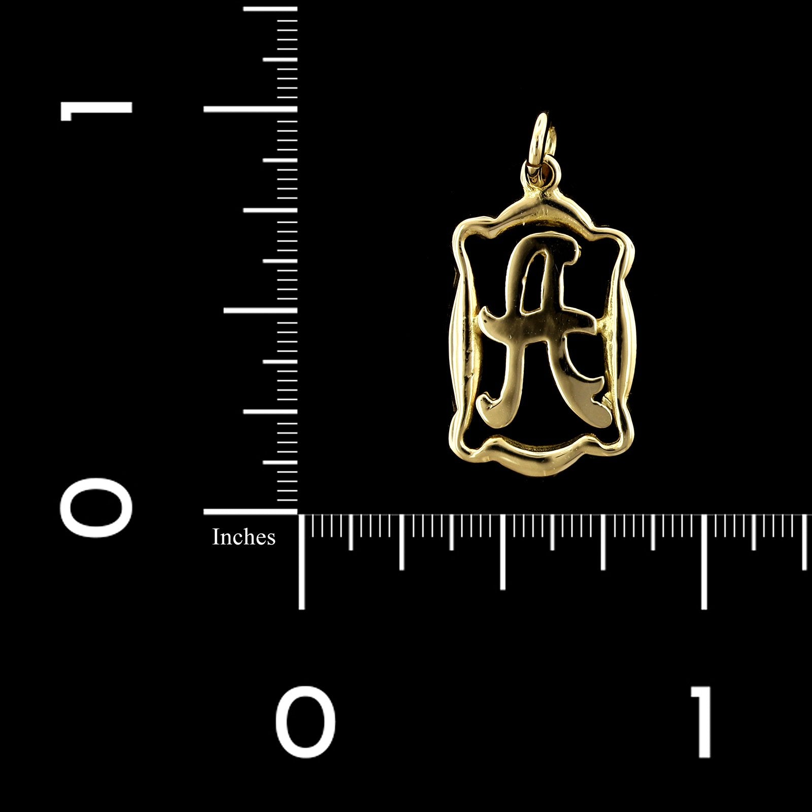 14K Yellow Gold Estate Initial A Charm