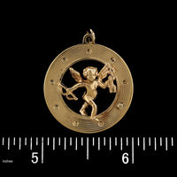 14K Yellow Gold Estate Cupid Charm