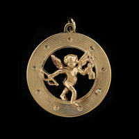 14K Yellow Gold Estate Cupid Charm