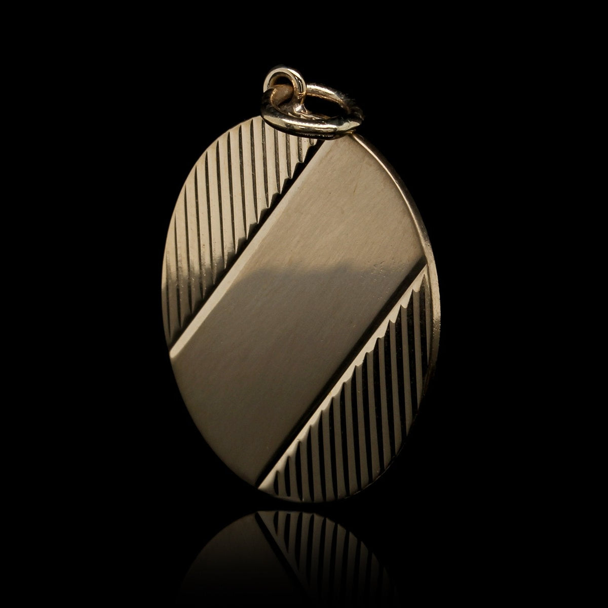 14K Yellow Gold Estate Oval Disk Charm