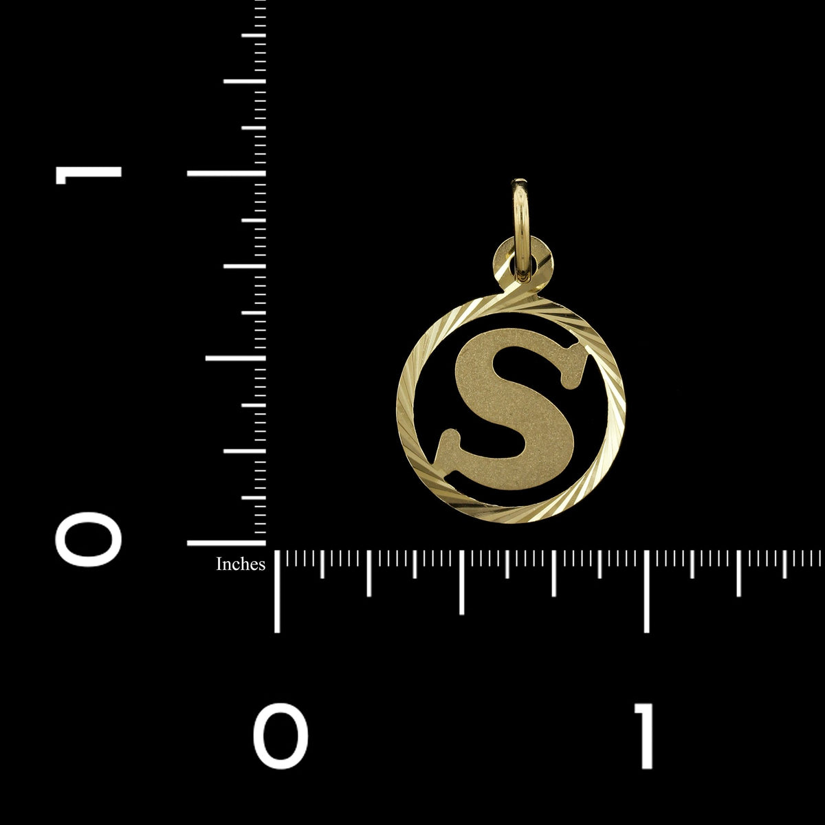 18K Yellow Gold Estate S Initial Charm