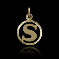 18K Yellow Gold Estate S Initial Charm