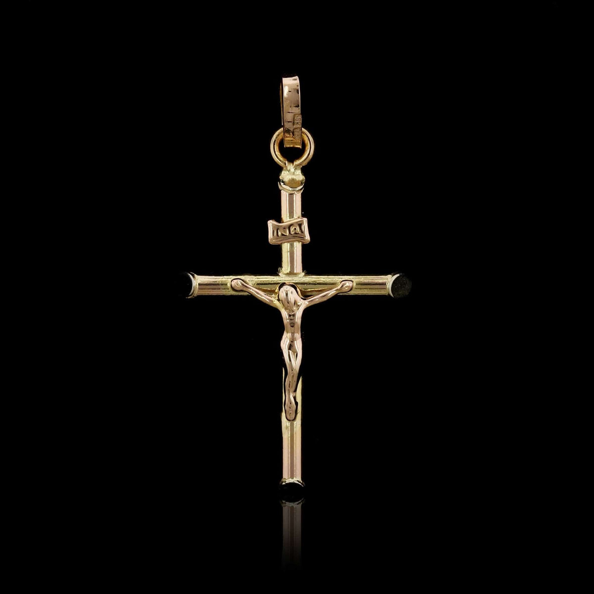 14K Yellow Gold Estate Crucifix Cross