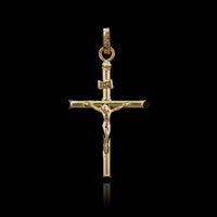 14K Yellow Gold Estate Crucifix Cross