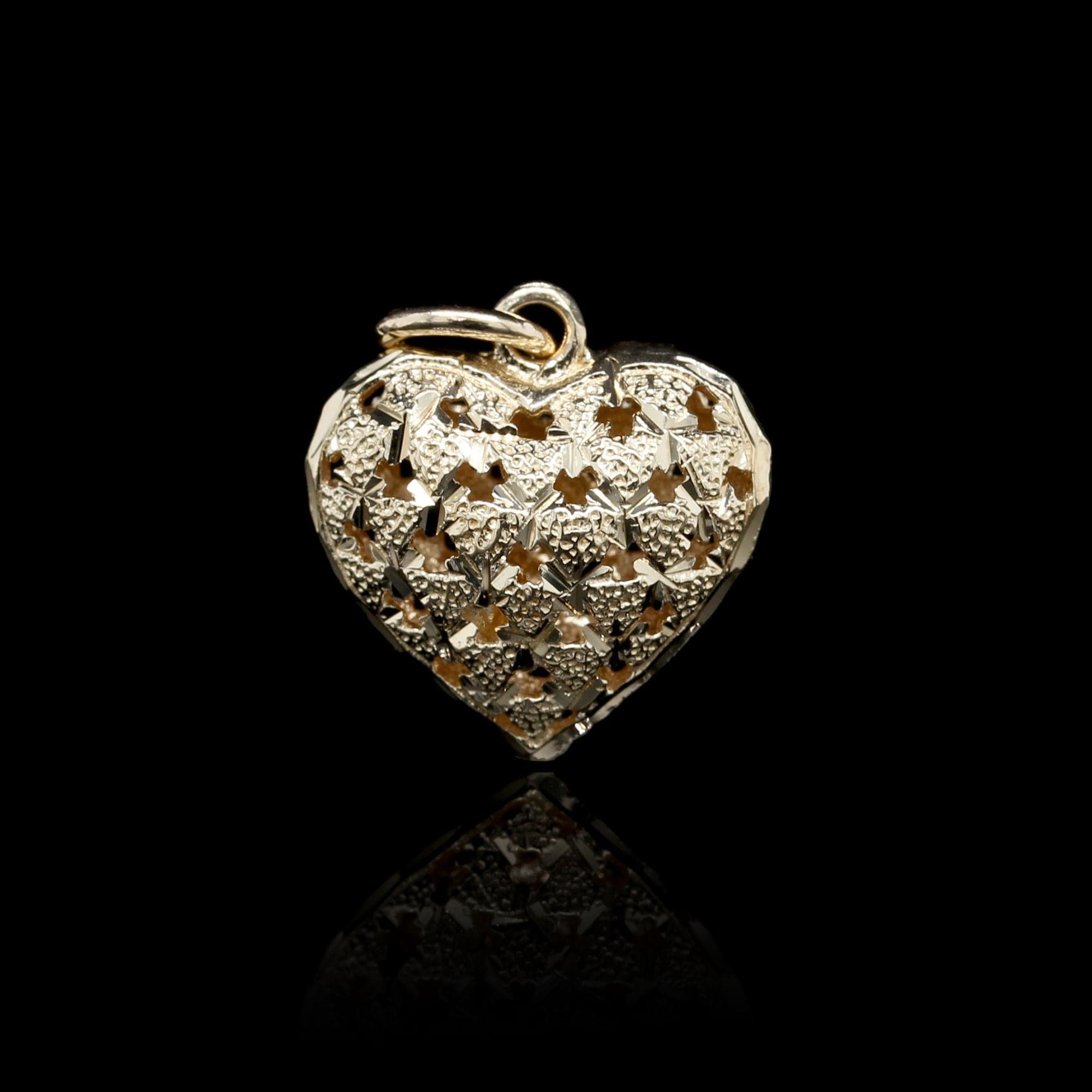 14K Yellow Gold Estate Puffed Heart Charm