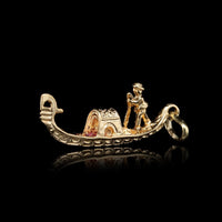 18K Yellow Gold Estate Venetian Gondola Charm