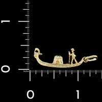 18K Yellow Gold Estate Venetian Gondola Charm