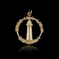 14K Yellow Gold Estate Gibbs Hill Lighthouse Bermuda Charm