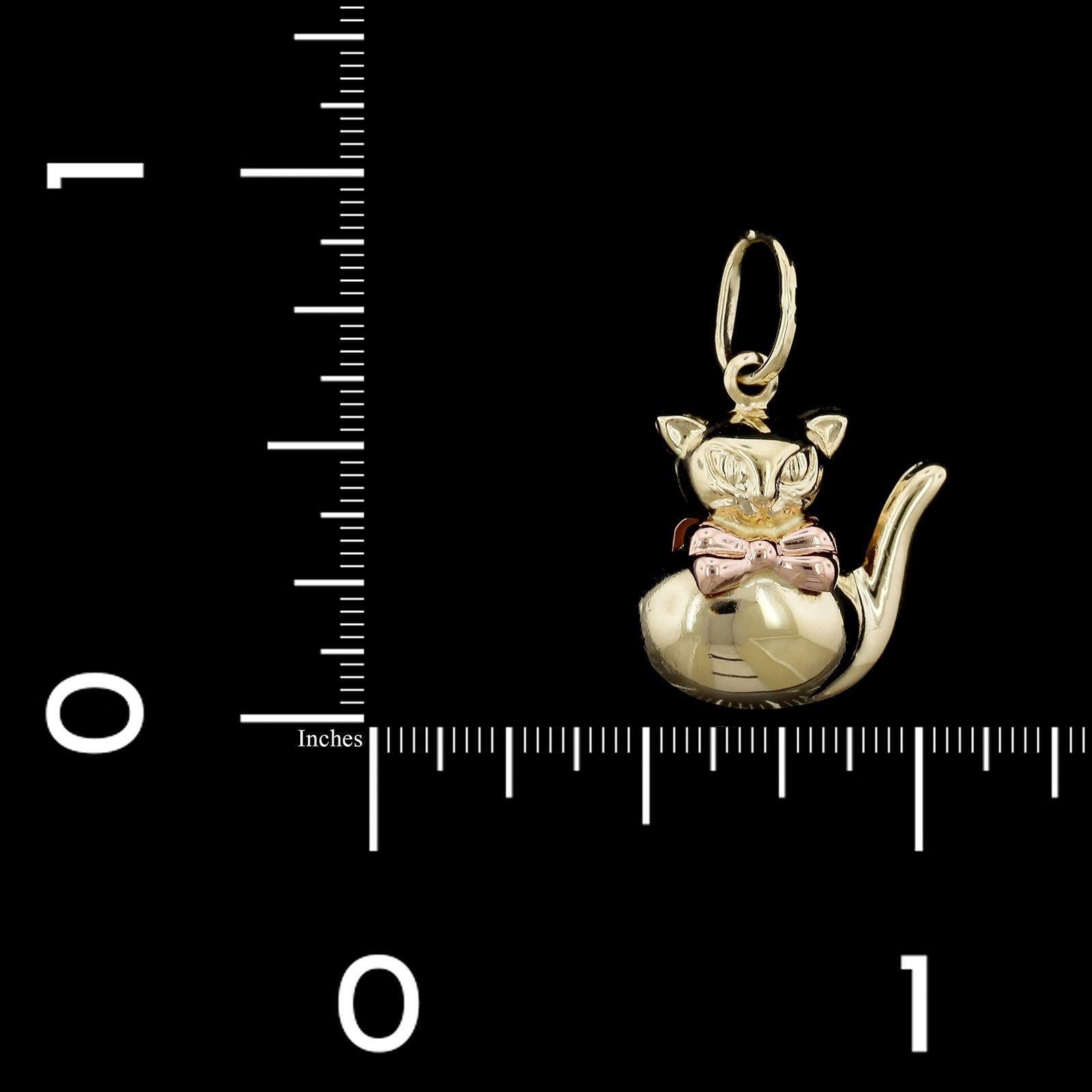 14K Yellow and Rose Gold Estate Kitten Cat Charm