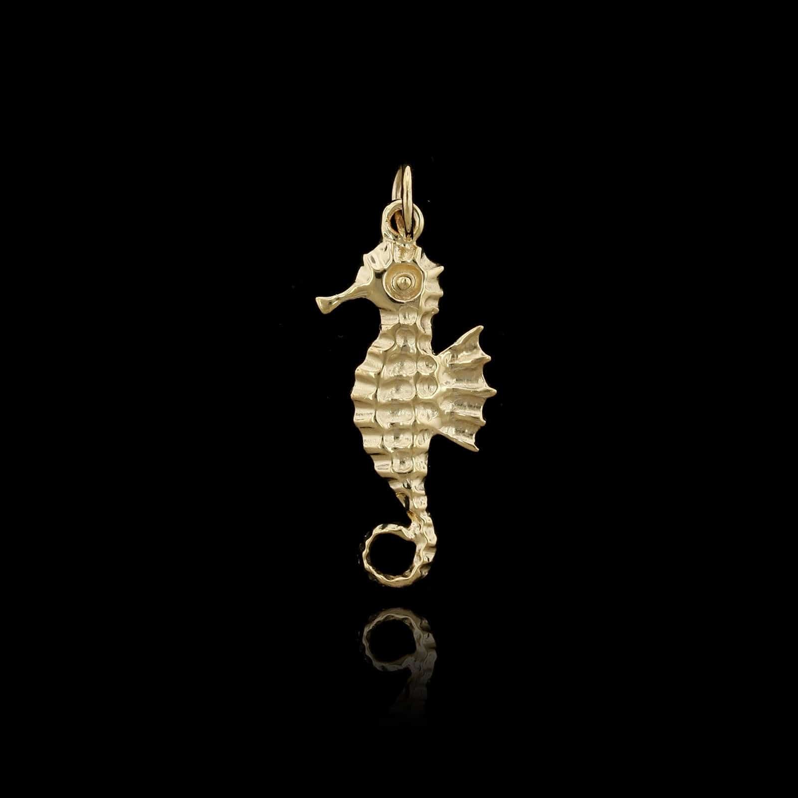 14K Yellow Gold Estate Seahorse Charm