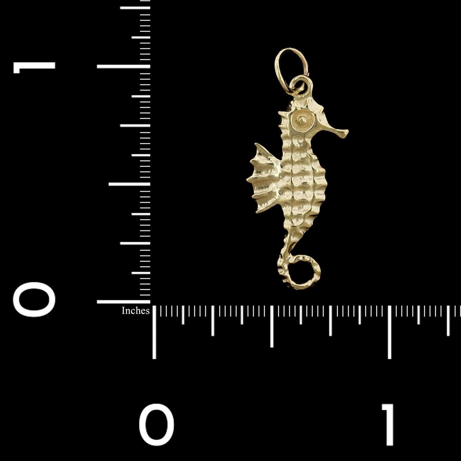14K Yellow Gold Estate Seahorse Charm