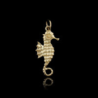 14K Yellow Gold Estate Seahorse Charm