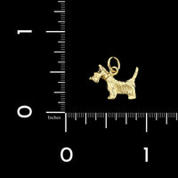 14K Yellow Gold Estate Scottish Terrier Charm
