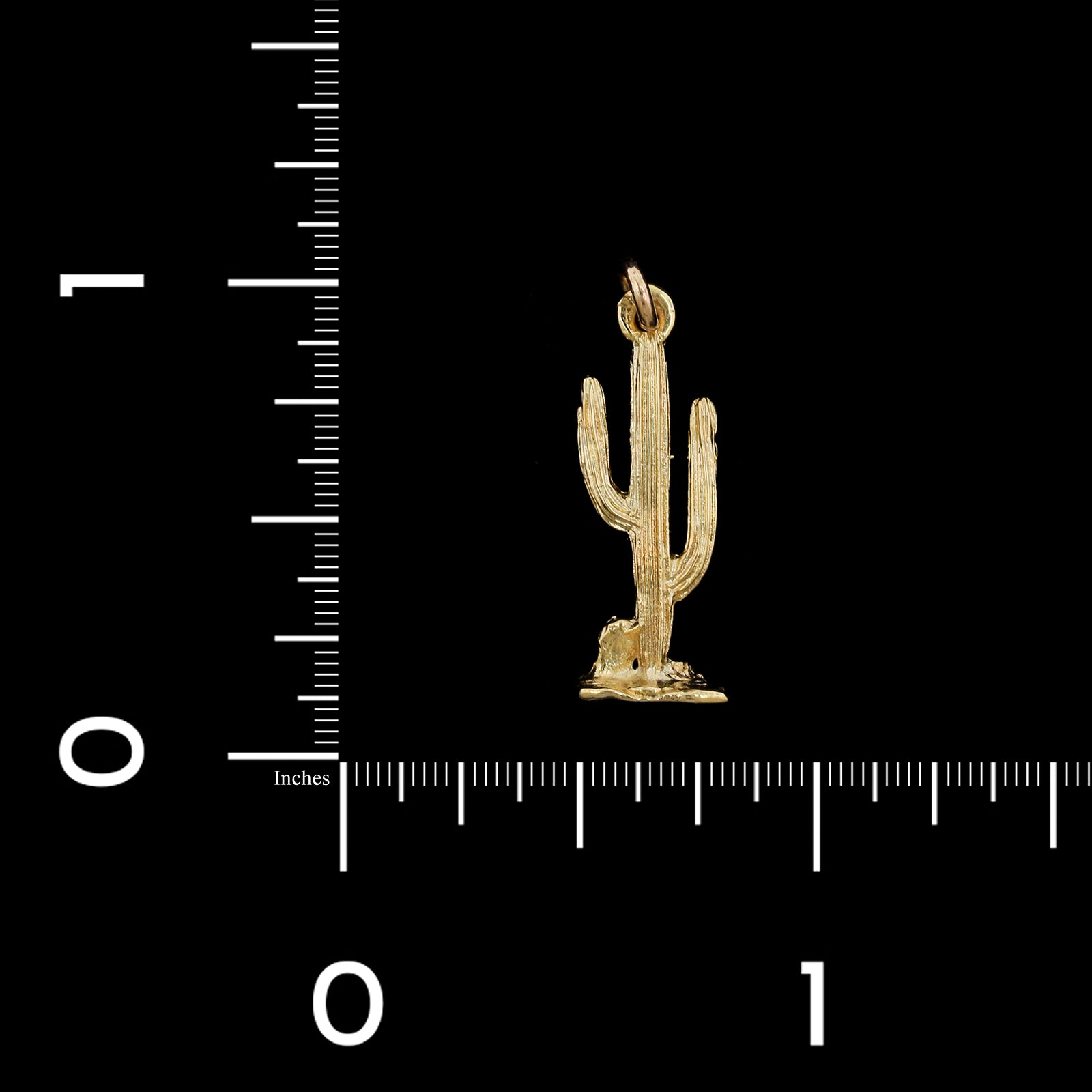 14K Yellow Gold Estate Saguaro Cactus Charm