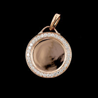 14K Rose Gold Diamond Disc Pendant