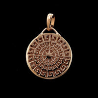 14K Rose Gold Estate Diamond Disc Pendant