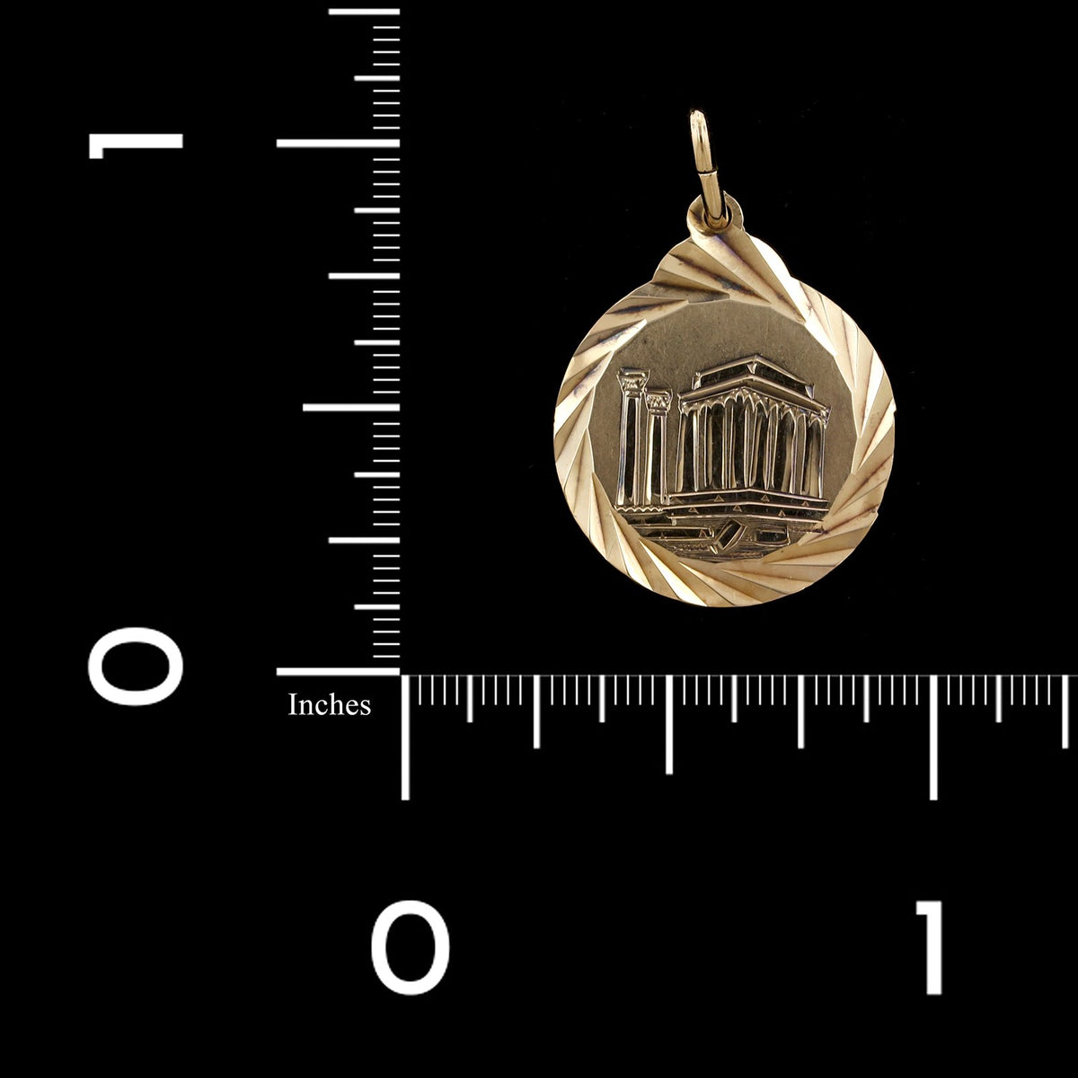 14K Yellow Gold Estate Ancient Monument Charm