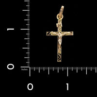 14K Rose Gold Estate Crucifix Cross Charm
