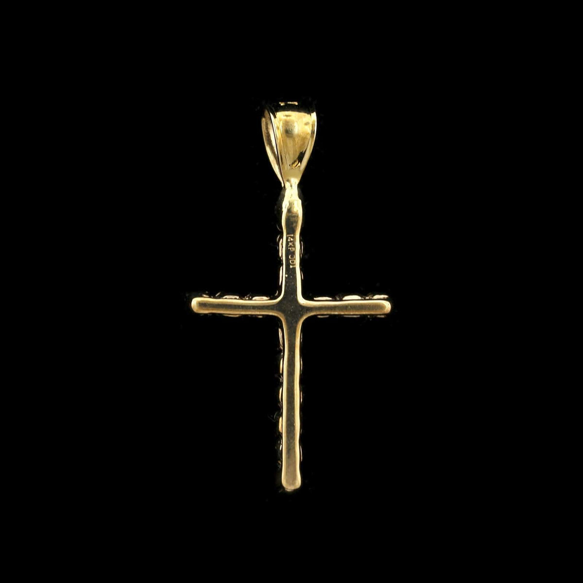14K Yellow Gold Estate Diamond Cross Pendant