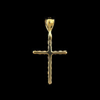 14K Yellow Gold Estate Diamond Cross Pendant