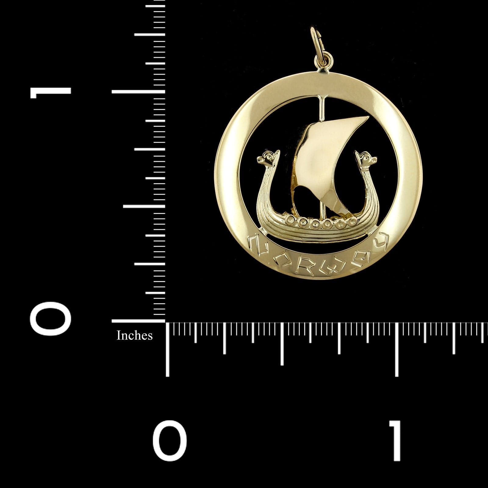 14K Yellow Gold Estate Norway Viking Ship Charm