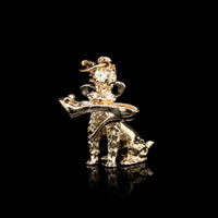 14K Yellow Gold Estate Poodle with High Heel Shoe Charm