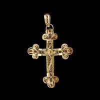 14K Yellow Gold Estate Filigree Cross