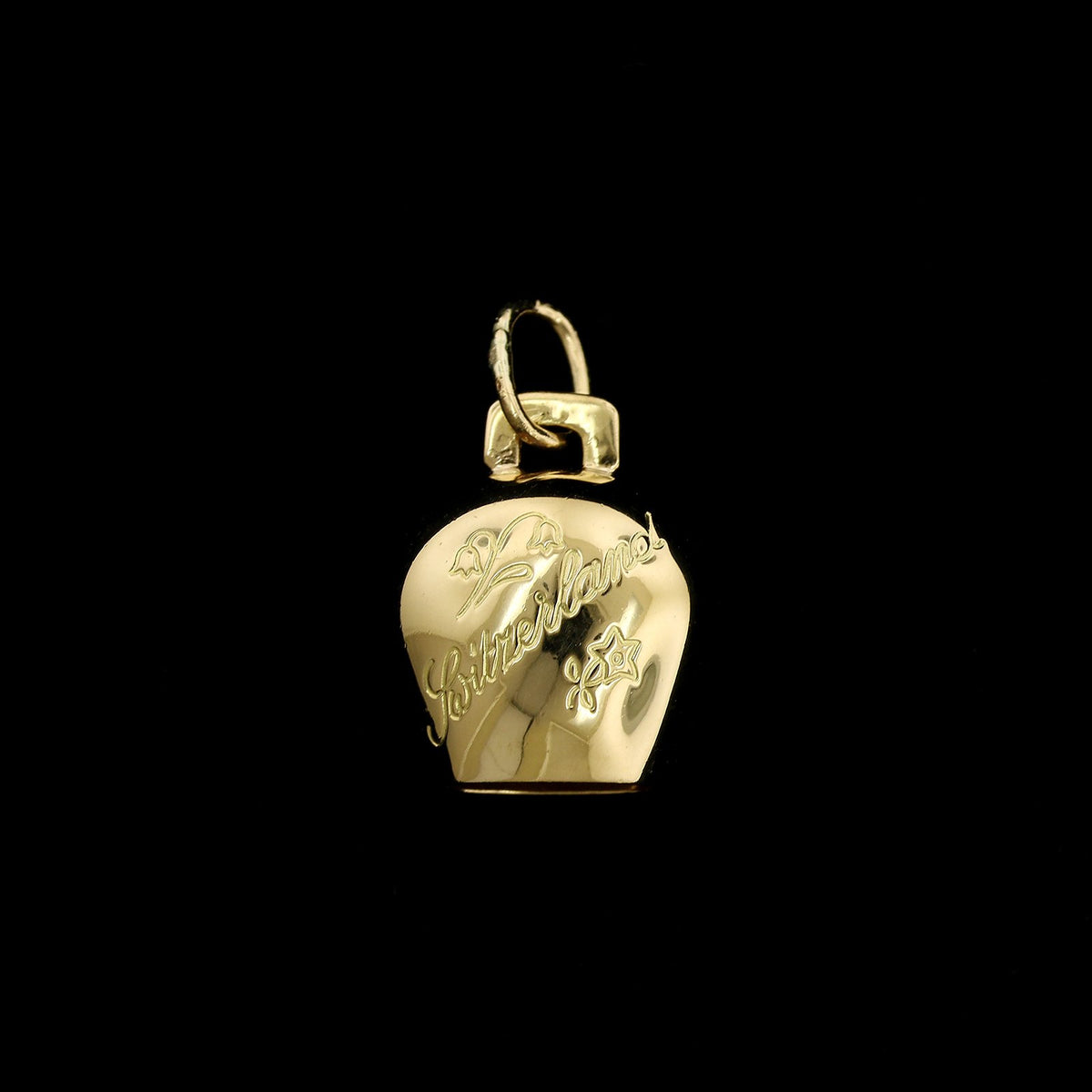 18K Yellow Gold Estate Switzerland Bell Charm