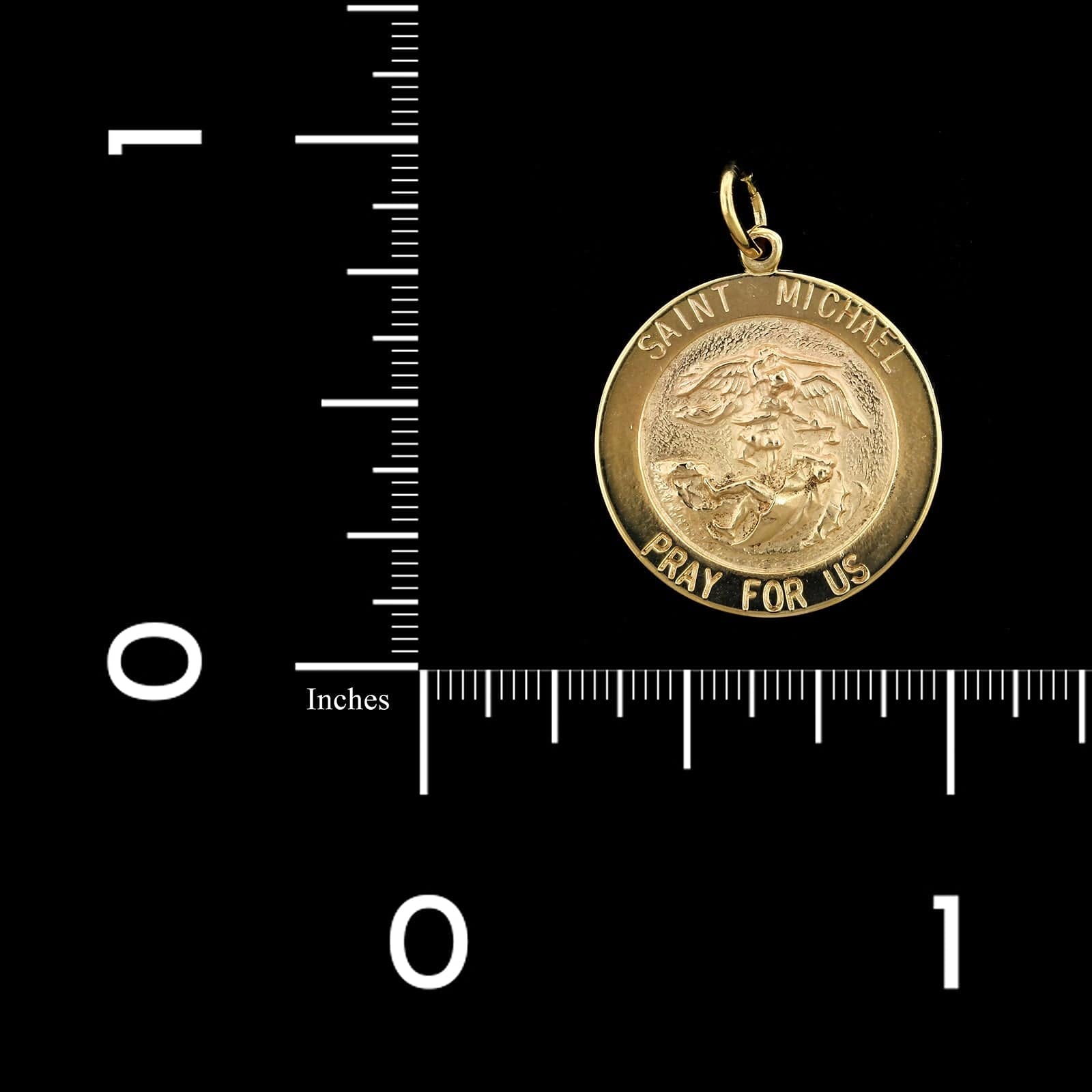 14K Yellow Gold Estate St. Michael Medal, Yellow gold, Long's Jewelers