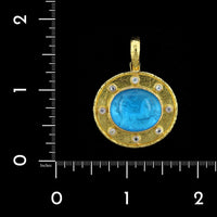 Elizabeth Locke 19K Yellow Gold Estate Venetian Glass Intaglio Pendant Enhancer, Yellow gold, Long's Jewelers