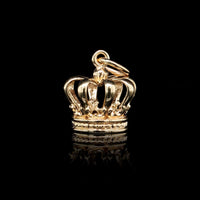 14K Yellow Gold Estate Crown Charm
