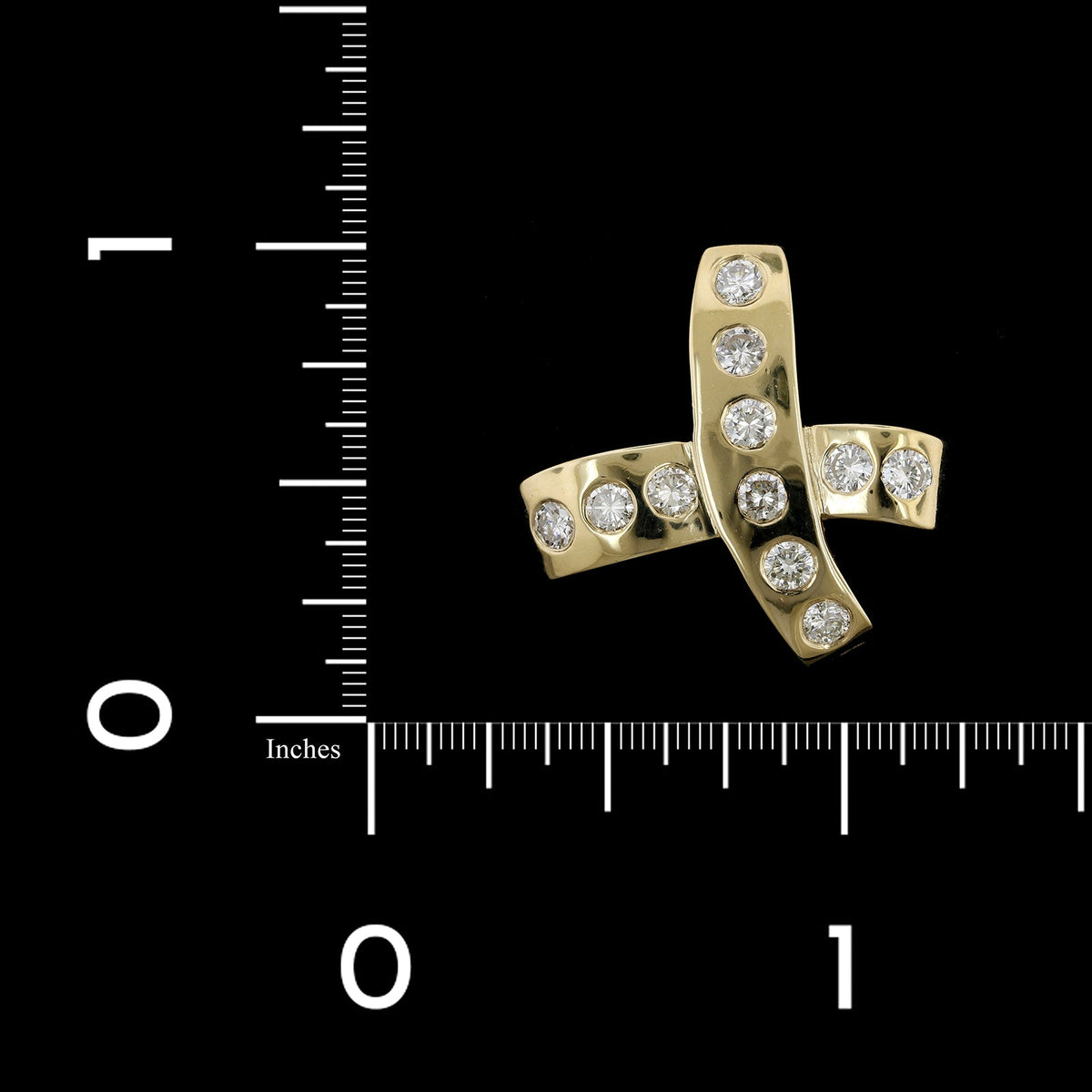 14K Yellow Gold Estate Diamond Slide Pendant, 14k yellow gold, Long's Jewelers