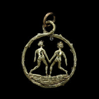 14K Yellow Gold Estate Diamond Gemini Charm