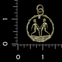 14K Yellow Gold Estate Diamond Gemini Charm