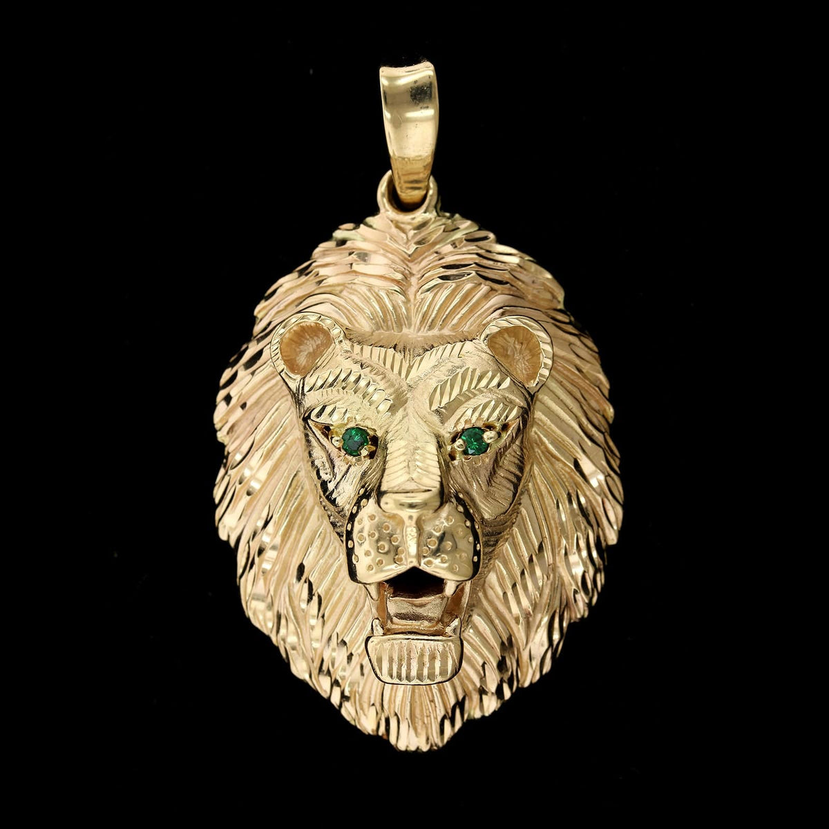 14K Yellow Gold Estate Lion Head Pendant