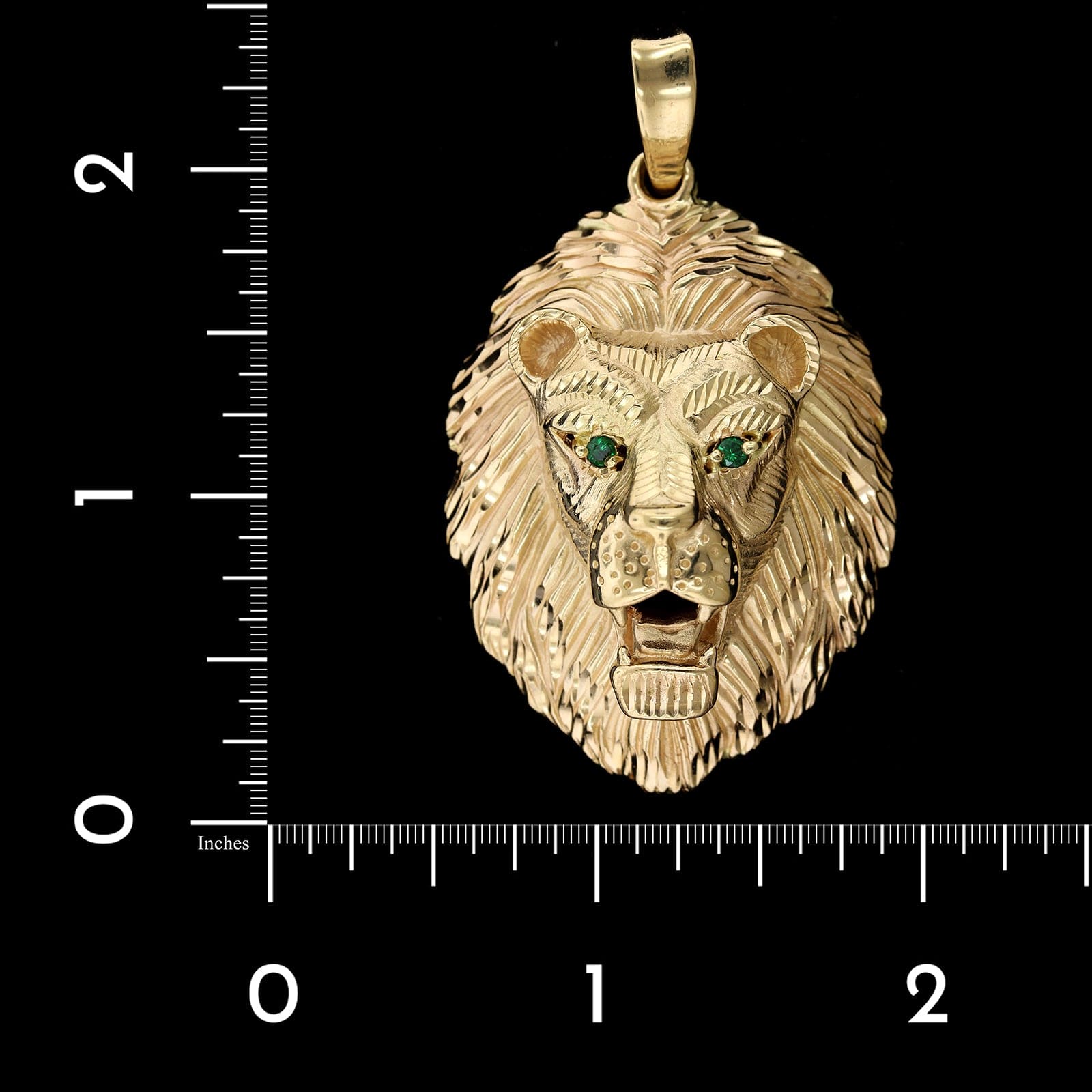 14K Yellow Gold Estate Lion Head Pendant