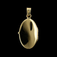 14K Yellow Gold Estate Oval Engraved Locket