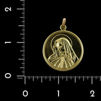 18K Yellow Gold Estate Madonna Virgin Mary Medal