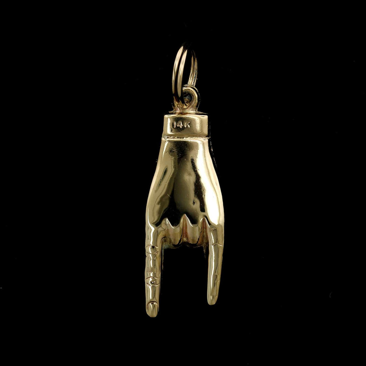 14K Yellow Gold Estate Italian Mano Cornuto Hand Charm