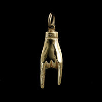 14K Yellow Gold Estate Italian Mano Cornuto Hand Charm