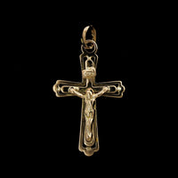 18K Yellow Gold Estate Crucifix Cross