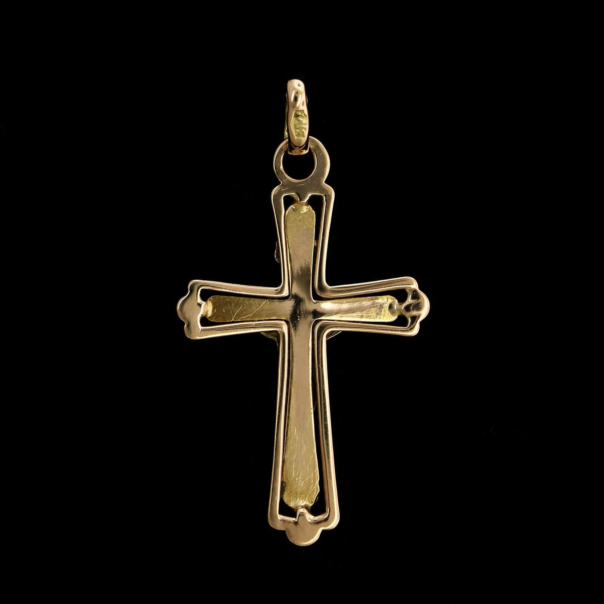 18K Yellow Gold Estate Crucifix Cross
