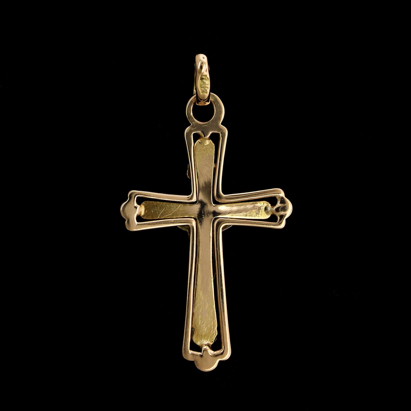 18K Yellow Gold Estate Crucifix Cross
