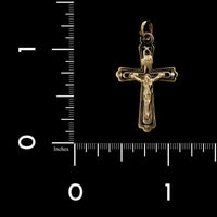 18K Yellow Gold Estate Crucifix Cross