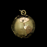 18K Yellow Gold Estate World Globe Charm
